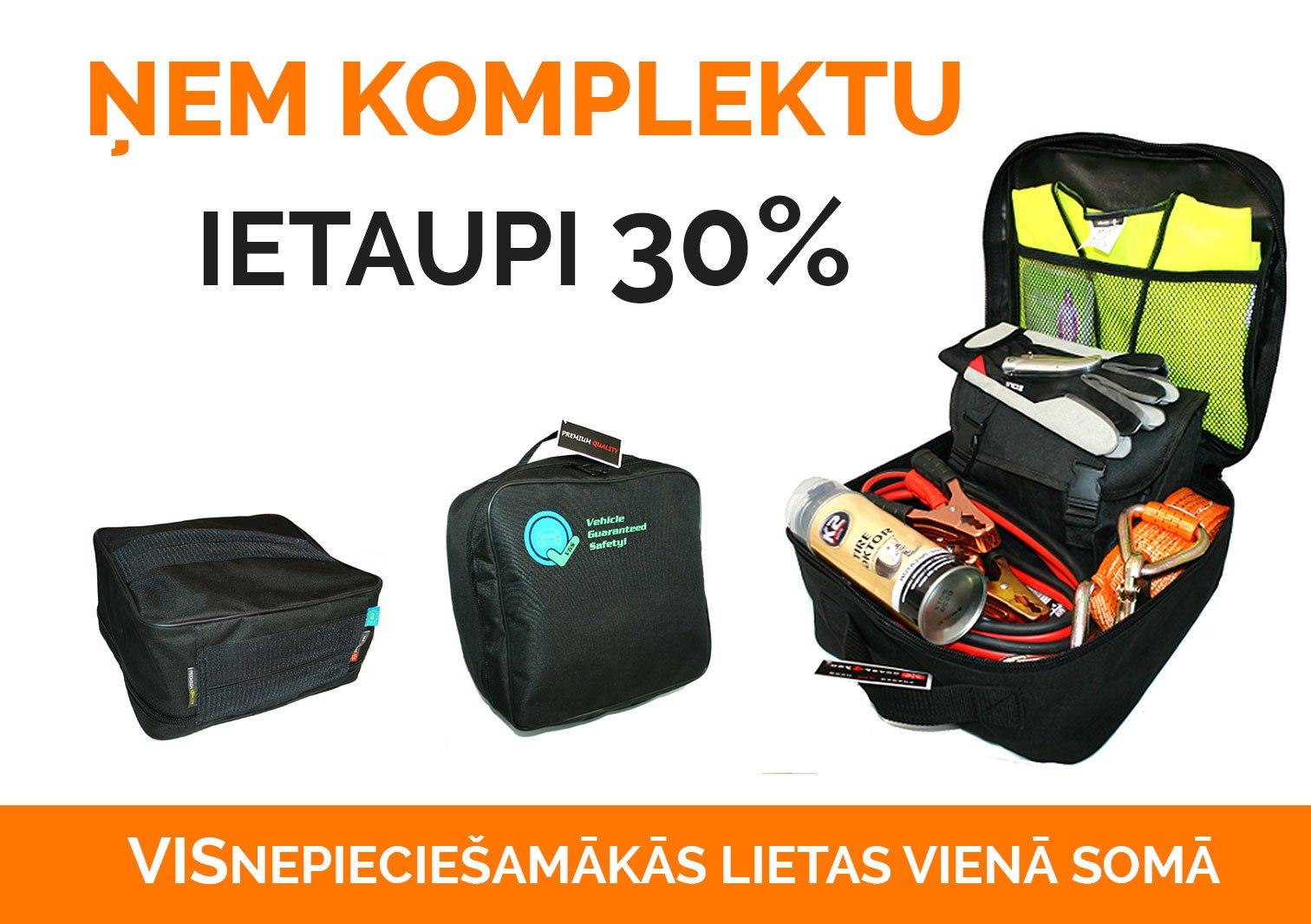 Augstas kvalitātes soma ar visu nepieciešamo drošam ceļam!